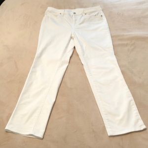 Talbots High-Waist Straight-Leg White Jeans